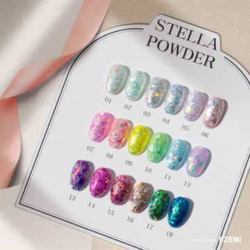 I'ZEMI Stella Powder 18 Glitters + Resin 99.9 Multi Mixing Gel